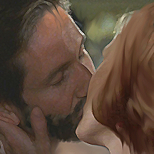 He leaned in and kissed her cheek, her nose, her lips.